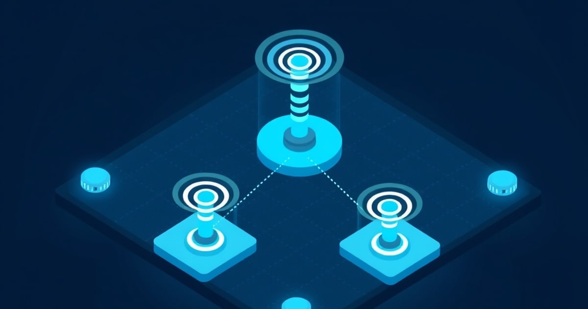Isometric diagram showing access point placement in a multi-room home with channel signals