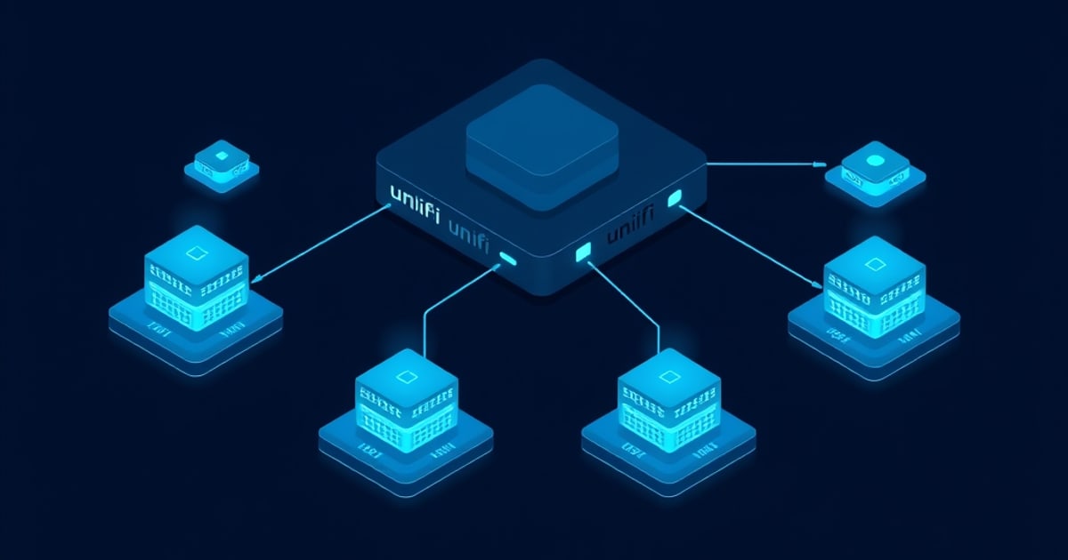Map view showing multiple UniFi sites connected via secure remote management